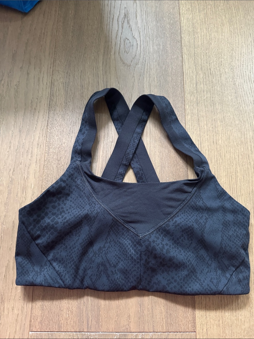 Lululemon Women's Black Sports Bra with Cross-Back Straps